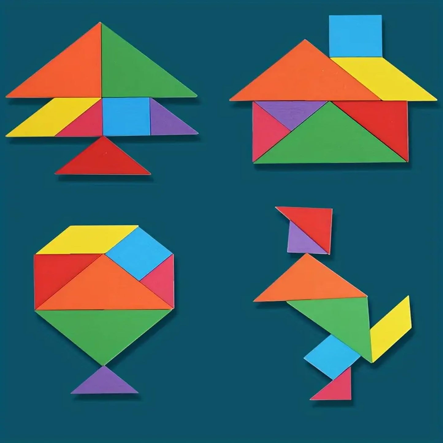 3 in 1 Tetris puzzle,Tangram,Tic-Tac-Toe