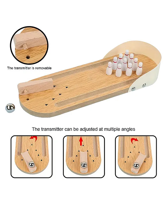 kids wooden bowling kit