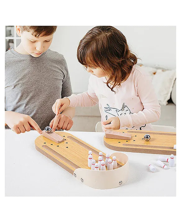 kids wooden bowling kit