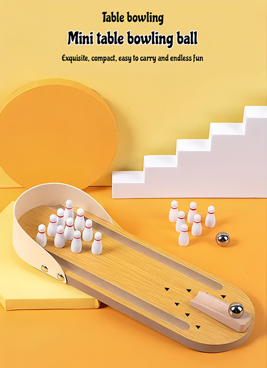 kids wooden bowling kit
