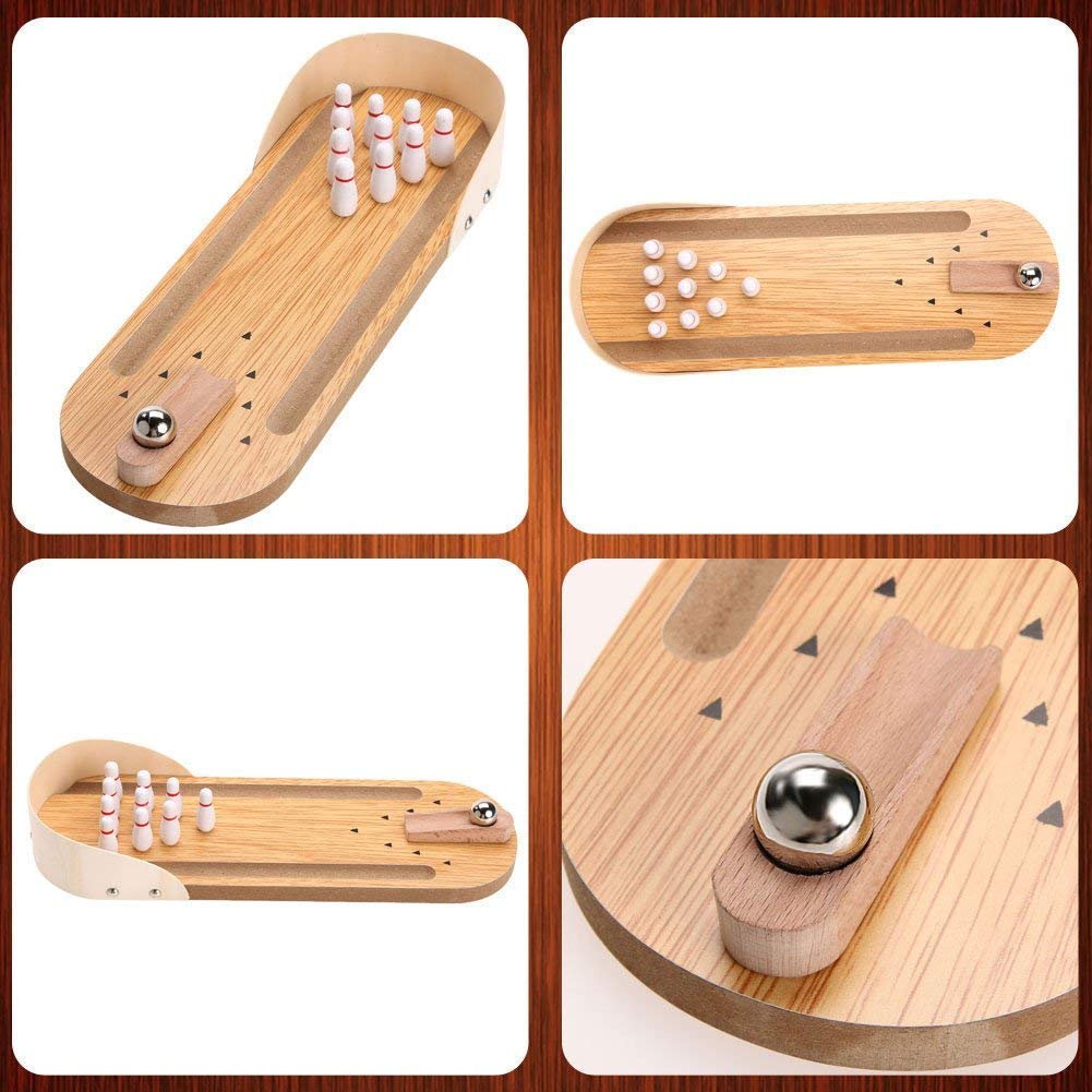 kids wooden bowling kit
