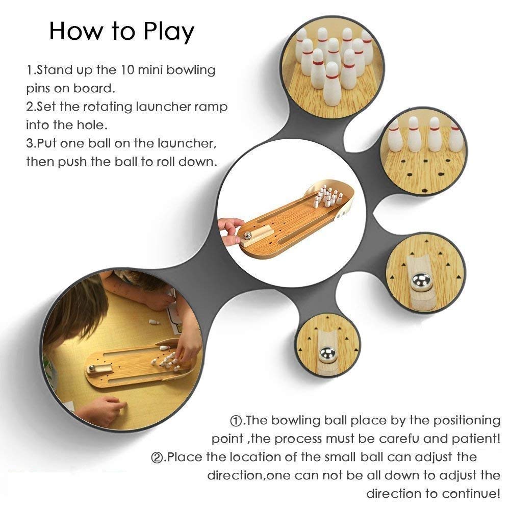 kids wooden bowling kit