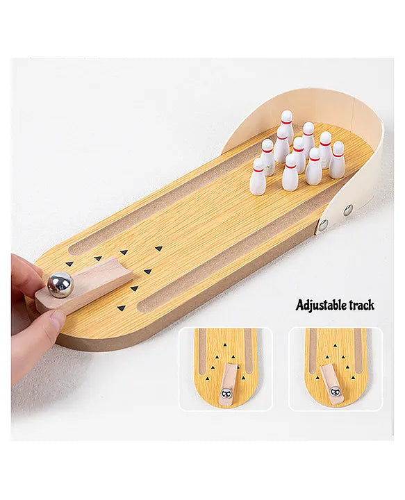 kids wooden bowling kit