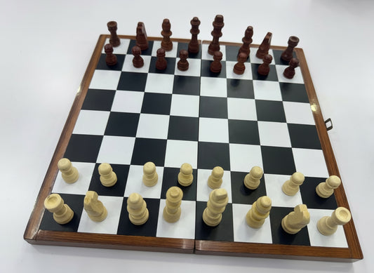 Chess and Checkers 2 in 1 wooden