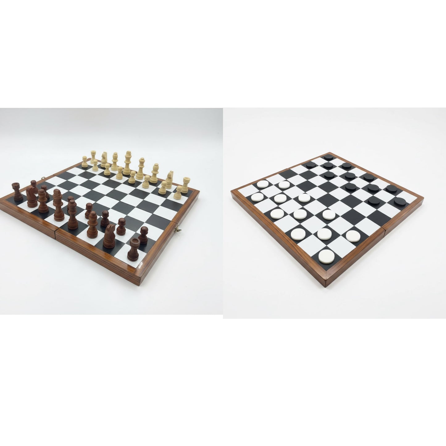 Chess and Checkers 2 in 1 wooden