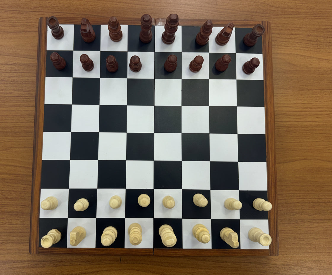 Chess and Checkers 2 in 1 wooden